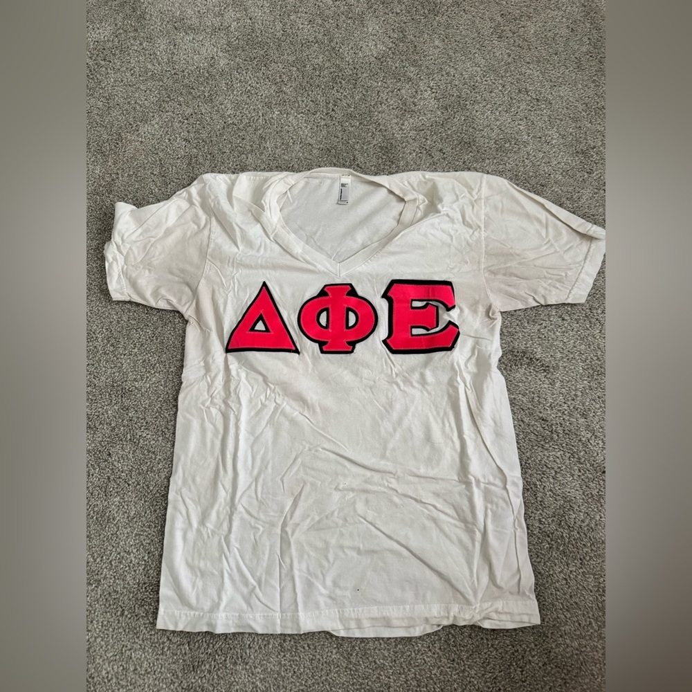 Delta phi epsilon letter shirt